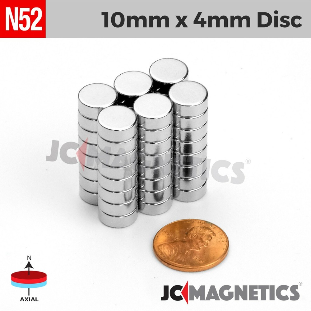 10mm x 4mm 3/8″ x 5/32″ N52 Super Strong Disc Rare Earth Neodymium Magnet 10x4mm