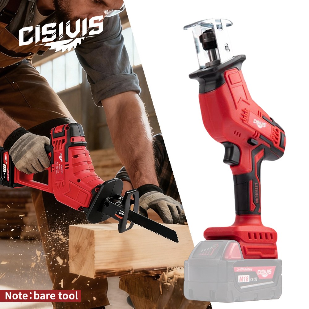 Cisivis 18V Cordless Reciprocating Saw for Milwaukee M18 Battery – Bare Tool