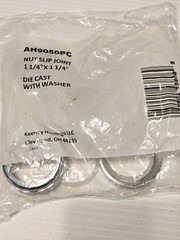 5 Pcs – Keeney 1-1/4 In. x 1-1/4 In. Die-Cast Slip Joint Nut and Washer AH9050PC