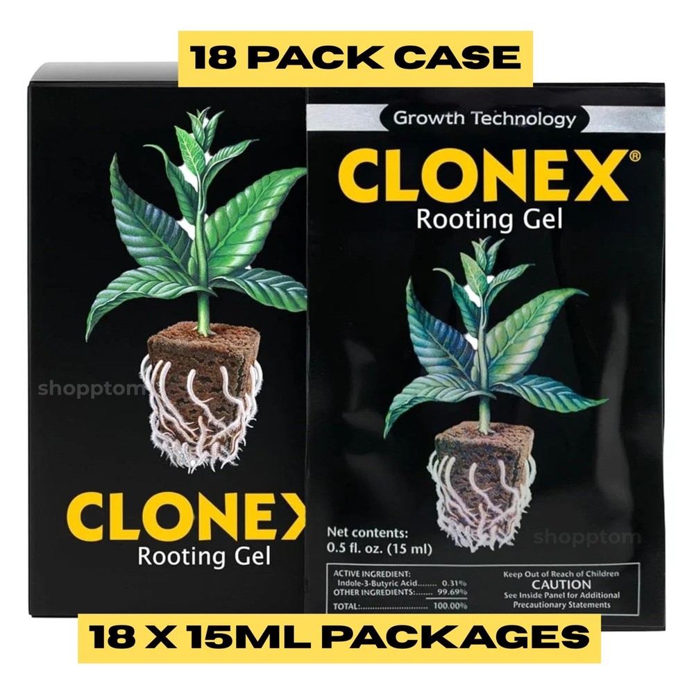 Clonex Rooting Gel 15ml Packets 18 Count Case for Plant Cuttings Clones Seedling