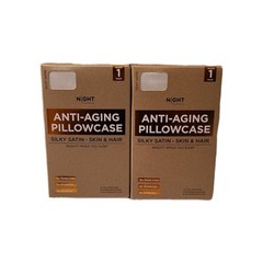 Night Anti-Aging Pillowcases Standard/Queen Size White 2-Pack New & Sealed