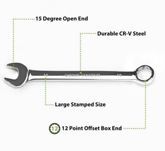 COYAGRIP 10mm Wrench, Industrial Grade Spanner, Combination 10mm, Silver