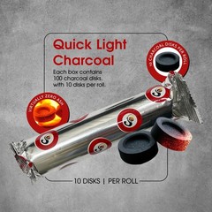 100 Ct Charcoal Tablets 33 mm – Quick Light Discs for Incense Resin Burner Rolls