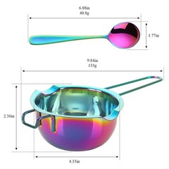 Double Boiler Melting pot with Spoon Set, 400ml Stainless Steel with Handle, …