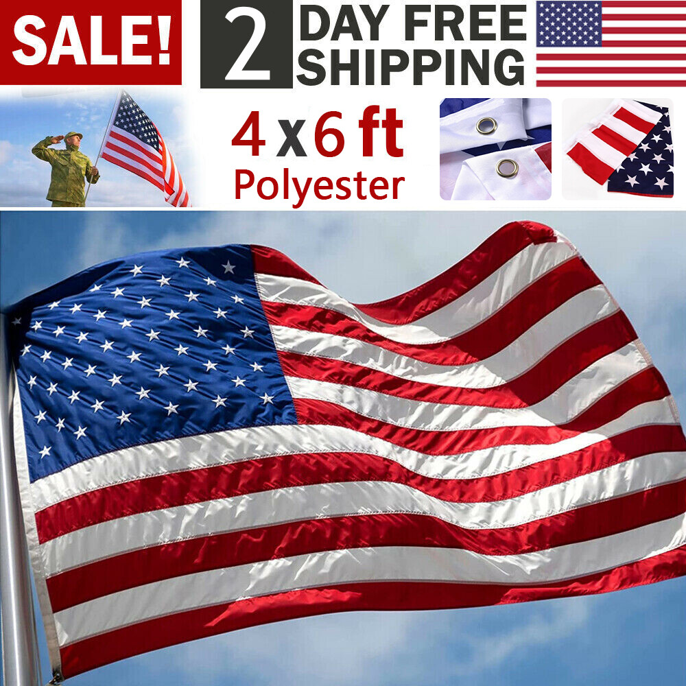 4×6 Ft American Flag w/ Grommets – United States Flag – US Flag – USA America.