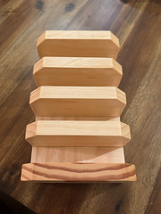 Handmade Pine Cutting Board Holder 4-Slot Countertop Organizer Tung Oil Finish