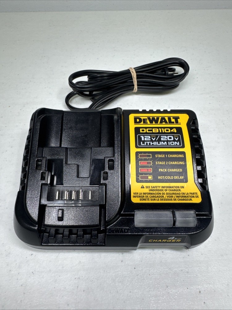 DEWALT 4 Amp Battery Charger 12V & 20V Volt MAX Li-Ion DCB1104 (OB) Tested