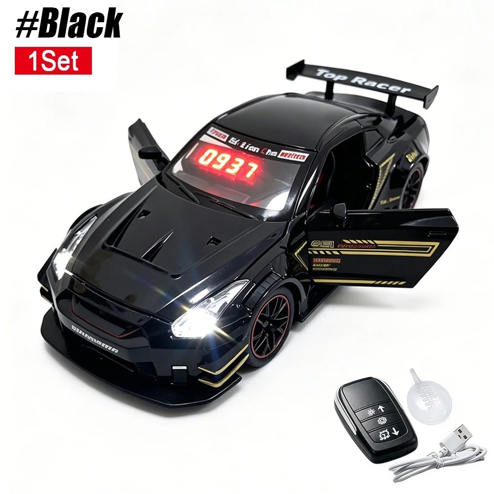 Hypercar LED Alarm Clock Digital Sports Car Model Desk Clock Remote Control