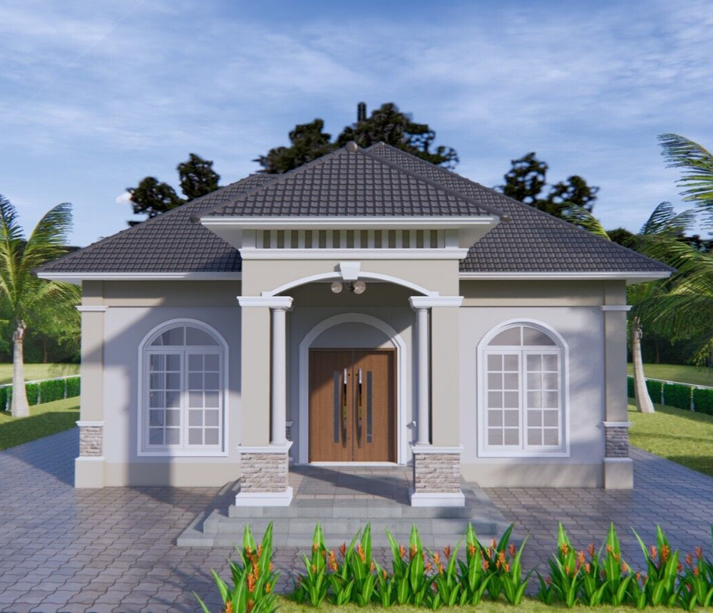 33×54 feet House Plan 10×16 meter 3 Beds 4 Baths Hip Roof PDF & (A4 Hard Copy)