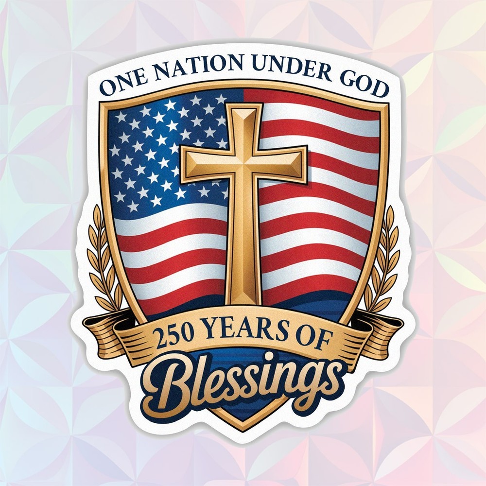 250 Years Of Blessings 1776–2026 America Birthday Celebration Decal Size 4″