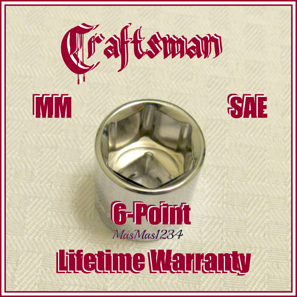 CRAFTSMAN 3/8″ Drive Shallow Socket 6 Point – SAE Inch Metric MM – Any Size NEW