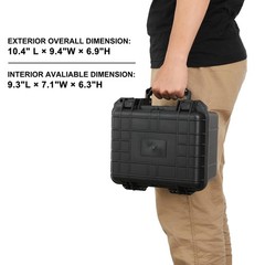 Waterproof Hard Case, 9.3x8x4.4 in, Foam Insert, IP67, Shock Proof, Tool Box