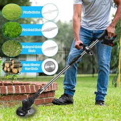 24V Cordless Weed Eater Electric Brush Cutter Lawn Edger Grass String Trimmer