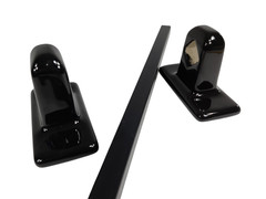 Black Ceramic Towel Bar Rod Rack Post Holder Brackets Tile In Mid Century Modern