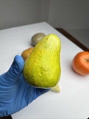 Vintage Paper Mache Faux Food Vegetables & Fruit Lot of 5 Handmade Garlic Pear