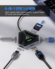 Multiple USB C Hub, USB Docking Station with HDMI Adapter, 3 USBA 3.0 Splitter D