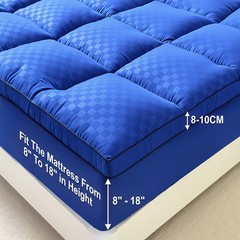 Extra Thick Mattress Topper Waterproof Bed Cover Cushion Soft Breathable Washabl