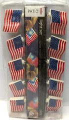 Meijer Branded American Flags 10 Light String Light Set 11′ 5″L Tested