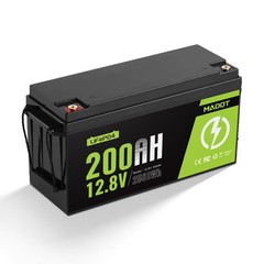 12V 200Ah LiFePO4 Lithium Battery Deep Cycle Built-in BMS for Solar RV Off-Grid