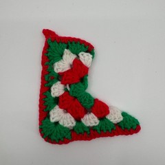 Vtg Handmade Crochet Christmas Ornaments LOT of 4 Santa Stocking Holiday Decor