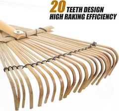 Gardening Hand Rake 23.42In Lightweight Bamboo Potting Mix​ Loosening Tool Porta