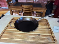 De Buyer 12.5″ PRO Carbon Steel Pan Stainless Handle, SEASONING SERVICE AVAIL