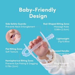 Baby Wrist Teething Mitten for 3-12 Months – Anti-Drop Hand Teether Adjustable