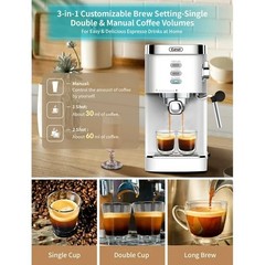 Gevi GECME022-U Espresso Machines 20 Bar Automatic Coffee Machine with Milk