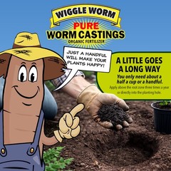 Wiggle Worm Soil Builder Earthworm Castings Organic Fertilizer, 15 lb.