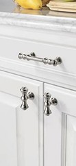 Satin Silver Traditional Handle Pull 3in C-C 4.4in L for Cabinet/Drawer