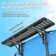 Poolside Bar Table for above Ground Pool, 49.4X9.6 Outdoor Hanging Swim-Up Table