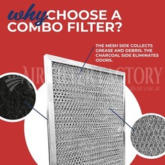 Compatible GE WB02X10700 Replacement Combo Carbon Grease Dish Range Hood Filter