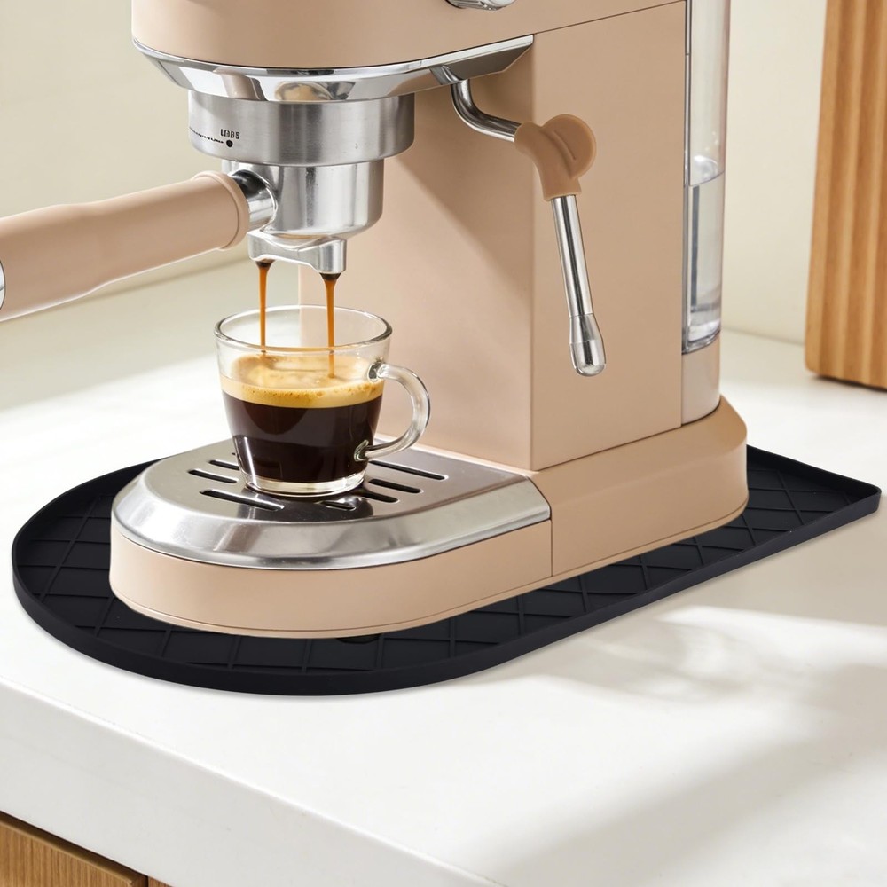 15.7×9.8in/40x25cm Silicone Coffee Mat for Countertop, Espresso Machine Dryin…