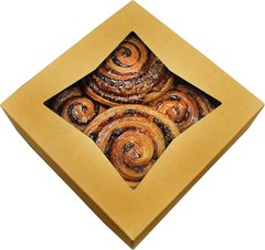 Food Safe 100 Pack Bakery Boxes, 8x8x2.5 Inches – Biodegradable, Window Design
