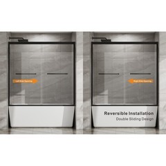 Double Sliding Bathtub Shower Door 60 in. W x 58 in. H Shower Enclosure