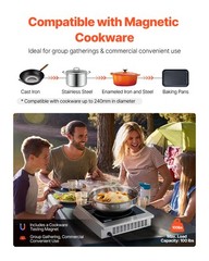 VEVOR Portable Commercial Induction Cooktop 1800W Countertop Burner 9Temp Levels