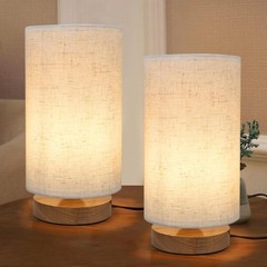 Table Lamps for Bedrooms Set of 2, Minimalist Bedside Lamps Set of 2 with rou…