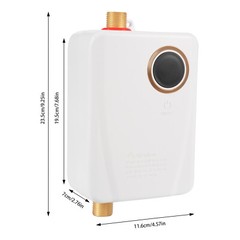3000W 4.57*2.76*7.68in White ABS& 304 Stainless Electric Instant Water Heater