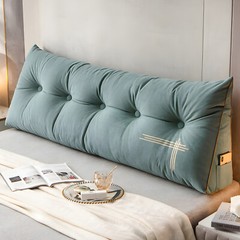 Velvet Wedge Headboard Pillow w/High-Resilience Filling Removable Zippered Cover