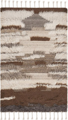 Kenya Collection Hand-Knotted Accent Rug 3′ X 5′ – Grey & Brown Tribal Design