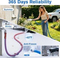 30FT 360Days Fresh Water Hose for RV, Drinking Water Safe & -45°F 2 in 1 Heated