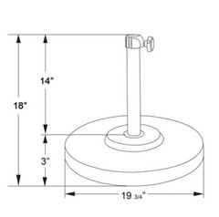 California Umbrella Patio Umbrella Base 19.75 in. Sturdy Weighted Concrete White