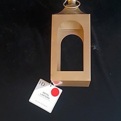 HD Metal Lantern Gold 10.3 in Decorative Candle Holder Rectangle