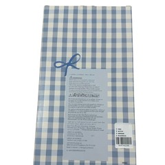 Anthropologie Blue Gingham Hand Sculpted Bow Taper Candles Set of 2 9.8in NEW