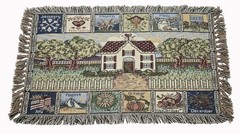 Vintage 12 Months of the Year Woven Tapestry 38″ x 21″ Cottagecore Wall Hanging