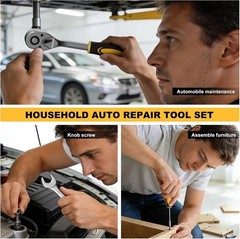 Household Tool Kit 209 Piece Socket Wrench Set Home Auto Repair Garage Mechanic