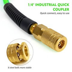 Air Compressor Hose 1/4 Inch x 100 Feet Reinforced Polyurethane PU Air Hose w