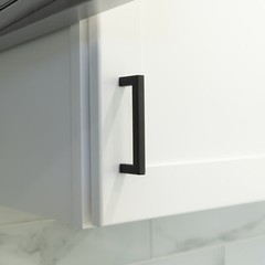 Matte Black Square Modern Cabinet Handles Pulls Kitchen Drawer Stainless Steel