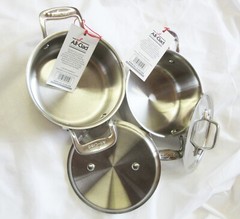 Two All-Clad Specialty Stainless Steel Ramekin with Lid Oven Broiler Safe 600F