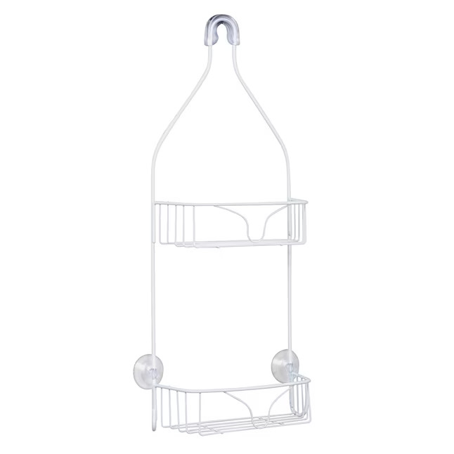 Style Selections White Steel 2-Shelf Hanging Shower Caddy 8.8-in x 4.2-in x 21-i